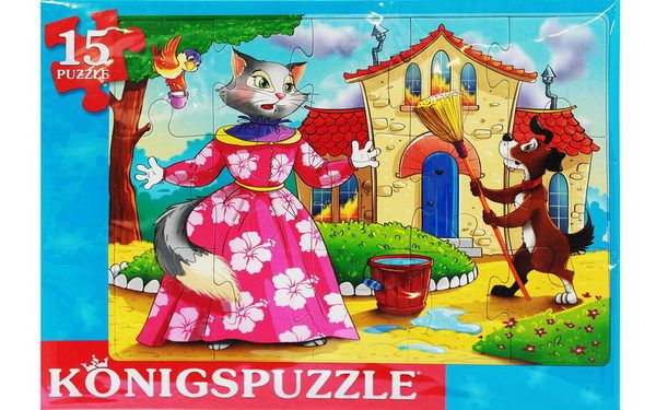 Konigspuzzle ПК15-9977 Пазл-рамка Кошкин дом, 15 элементов