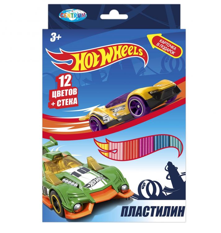 Centrum 88620 Пластилин "Hot Wheels", 12 цветов
