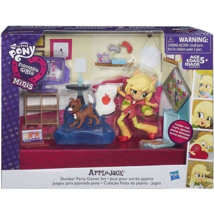 Hasbro B6040 Equestria Girls Minis Мини-кукла ЭплДжек Игры для пижамной вечеринки