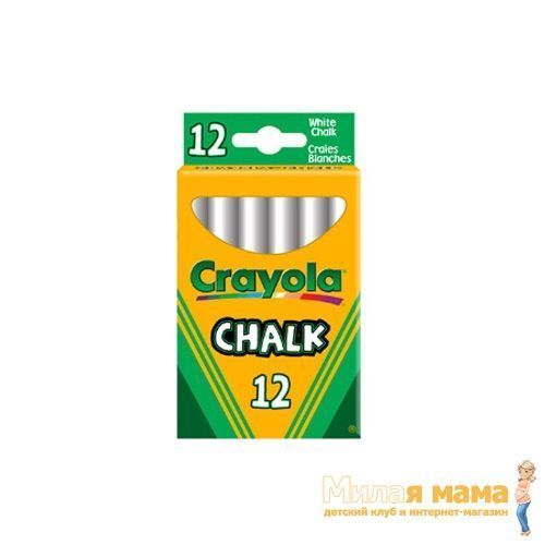Crayola 0280 Набор неосыпающихся белых мелков, 12 шт.