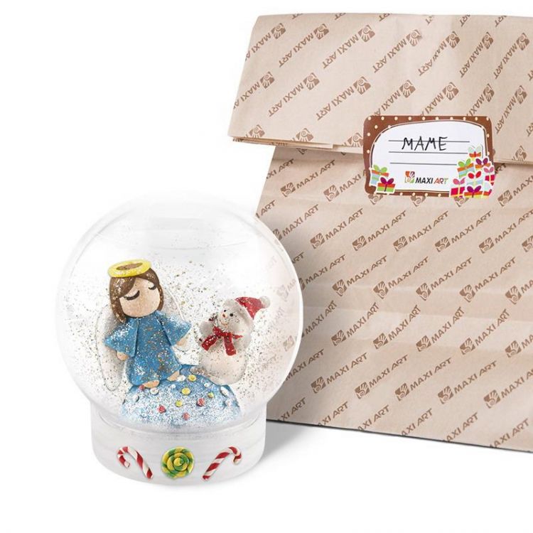 Maxi Art MA082001-3 Набор для творчества Maxi Art создание Снежного Шара Снеговик и Ангелок
