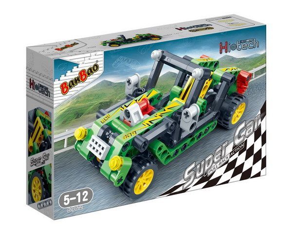 Banbao 6962 Конструктор Банбао Гоночная машина (зеленая), 128 деталей