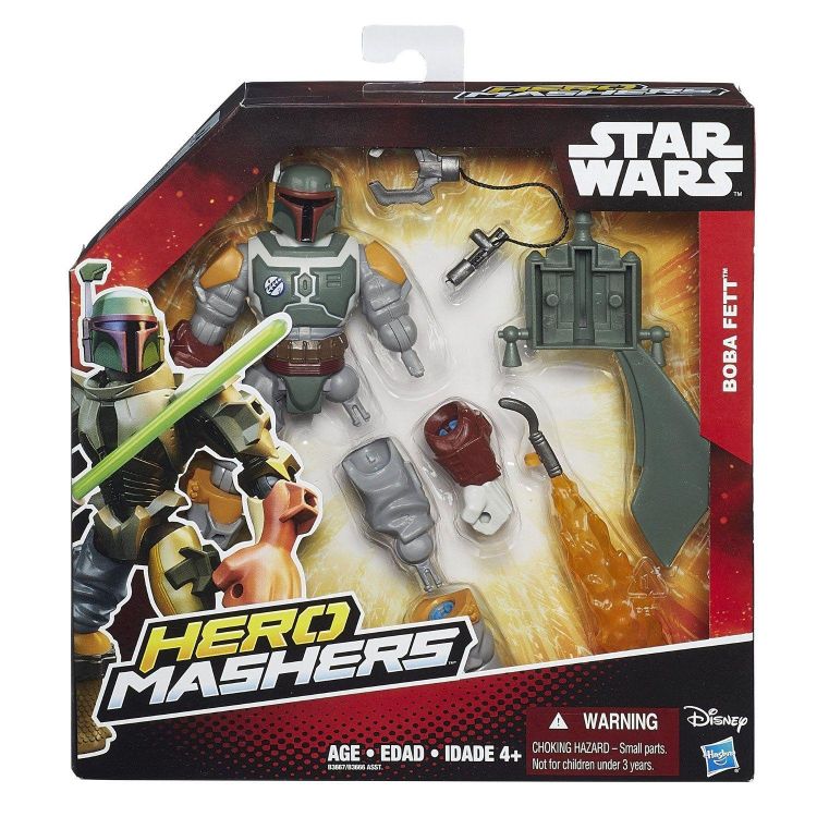 Hasbro B3667 Star Wars Фигурка Звездные войны Hero Mashers Боб Фетт, 15 см