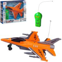 ABtoys (АБтойс) PY196-30C/оранжевый Самолет Junfa Истребитель с двух канальным пультом управления, оранжевый, 24х17,5х9см на батарейках