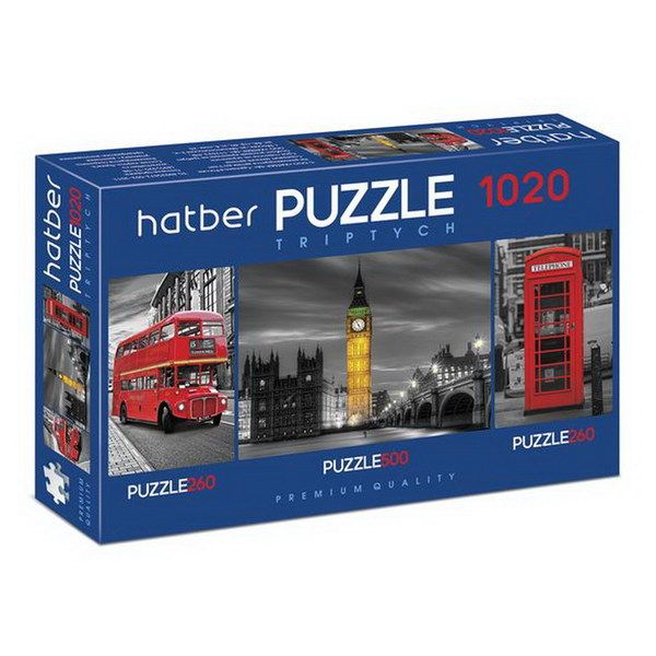 Hatber Т1020ПЗ2-19095 Пазл Триптих "Premium" Лондон, 260+500+260 элементов