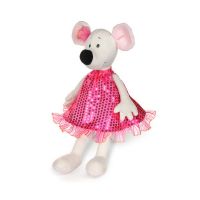Maxitoys MT-MRT021925-23 Luxury Мягкая игрушка Крыса Василиса в бордовом платье, 23 см