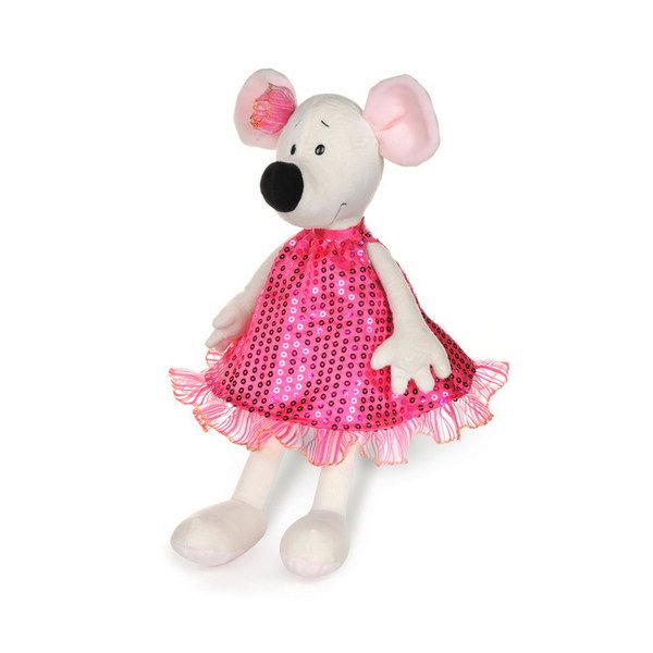 Maxitoys MT-MRT021925-23 Luxury Мягкая игрушка Крыса Василиса в бордовом платье, 23 см