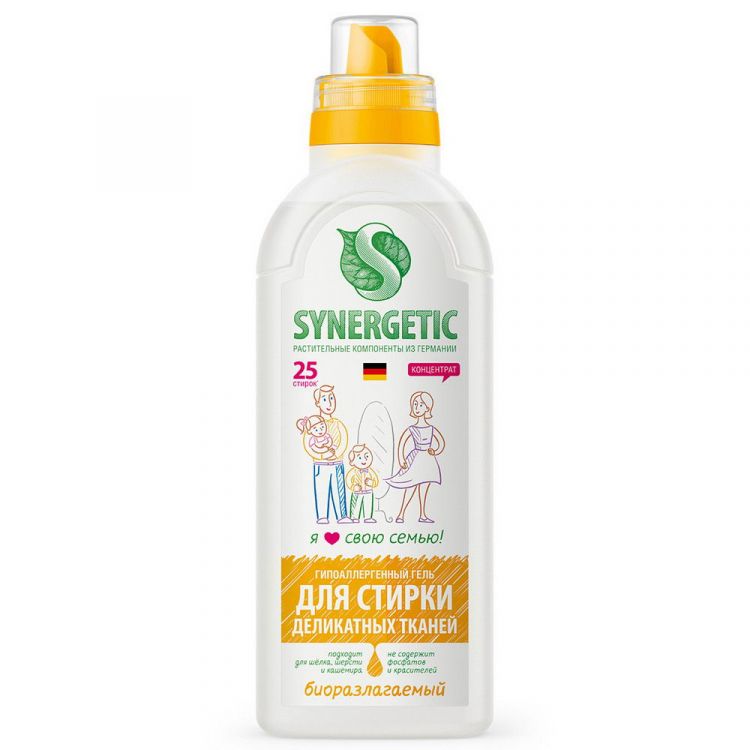 SYNERGETIC 109754 Гель для стирки SYNERGETIC Деликатных тканей 750мл