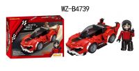 Junfa WZ-B4739 Конструктор Junfa Linoos Гоночная машина Взрыв(красный), 170 деталей, резиновые колеса, фигурка пилота