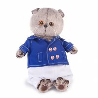 BUDI BASA Ks25-071 Мягкая игрушка Кот Басик в синем кителе, 25 см