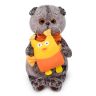 BUDI BASA Ks22-113 Мягкая игрушка Кот Басик с совой, 22 см