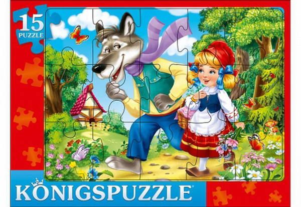 Konigspuzzle ПК15-7846 Пазл-рамка Красная шапочка, 15 элементов