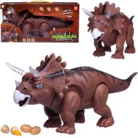 Junfa WB-00696/коричневый Динозавр Junfa Трицератопс, коричневый, электромеханический, откладывает яйца, свет, звук