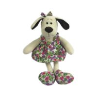 Teddy YSL18787 Мягкая игрушка Собака в платье с цветами, 16 см