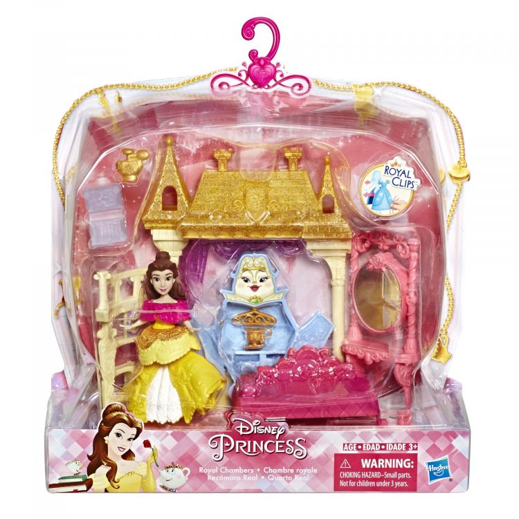 Hasbro E3083 Disney Princess Royal Clips Мини-кукла "Принцесса Диснея", Комната Белль