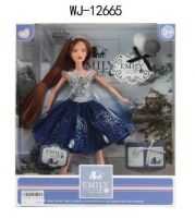 ABtoys (АБтойс) WJ-12665 Кукла ABtoys Emily Синяя серия с серым котенком и аксессуарами, 30см