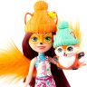 Mattel GXB20 Энчантималс Набор Снежный день с друзьями, 5 кукол с питомцами, 15 см