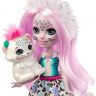 Mattel GXB20 Энчантималс Набор Снежный день с друзьями, 5 кукол с питомцами, 15 см