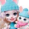 Mattel GXB20 Энчантималс Набор Снежный день с друзьями, 5 кукол с питомцами, 15 см