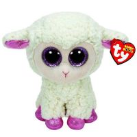 TY 36999 Beanie Boo's Мягкая игрушка Овечка  (белая с розовыми копытцами), 25 см