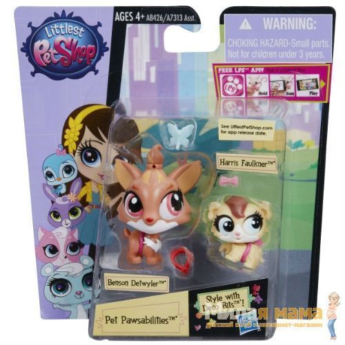 Hasbro A8426 LPS Зверюшка и ее малыш с аксессуарами Йорк-терьер и хомячок