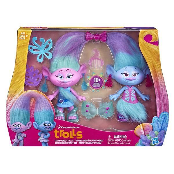Hasbro B6563 Trolls Модные близнецы Satin and Chenille