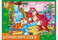 Konigspuzzle ПК15-7839 Пазл-рамка Мир динозавров, 15 элементов