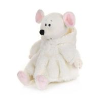 Maxitoys MT-MRT021922-21 Luxury Мягкая игрушка Мышка Мила в белой шубке, 21 см