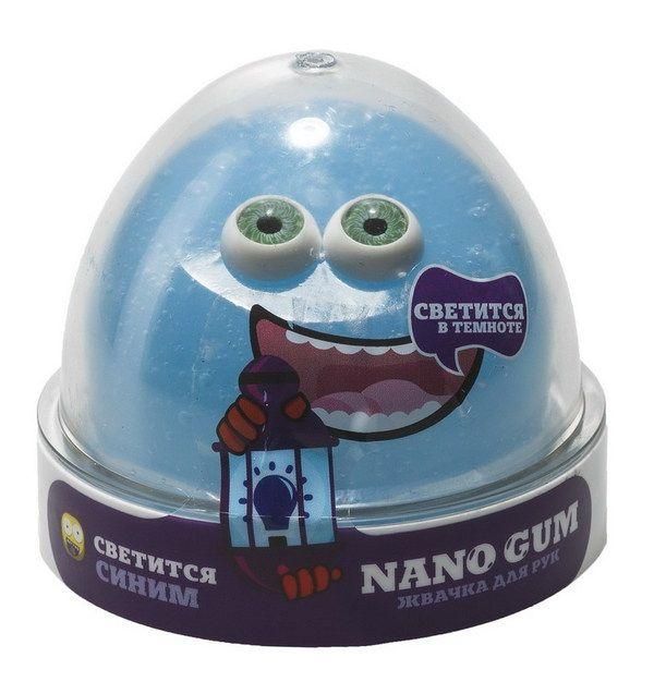 Фабрика игрушек NGBG50 Жвачка для рук "Nano gum" светится в темноте синим", 50 гр.