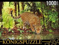 Konigspuzzle КБК1000-6465 Пазлы Ягуар на водопое, 1000 элементов