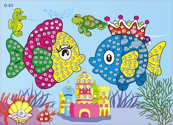 Color Kit D003 Мозаика-стикеры стразами "Рыбки"