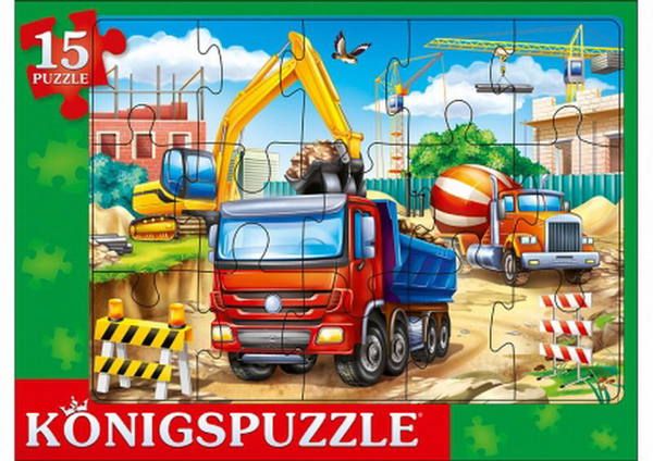 Konigspuzzle ПК15-7850 Пазл-рамка Большой транспорт, 15 элементов