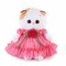 BUDI BASA LB-013 Мягкая игрушка Кошечка Ли-Ли BABY в платье с вязаным цветочком, 20 см