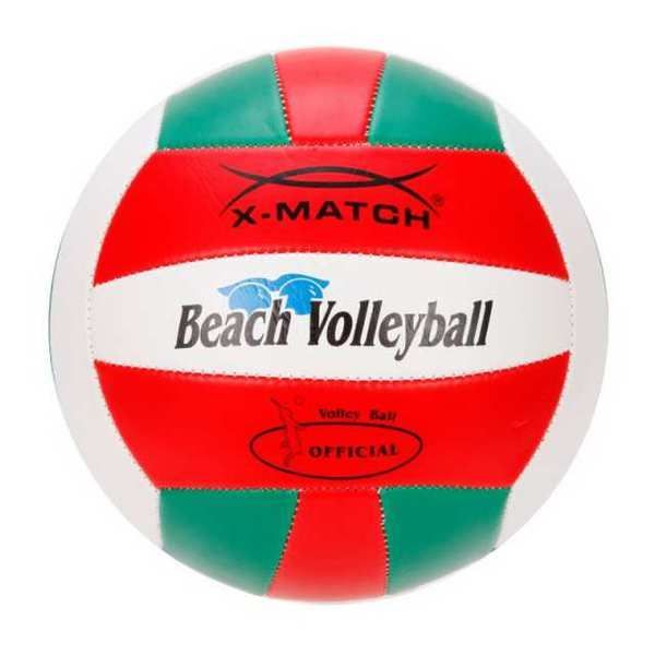 X-Match 56299 Мяч волейбольный X-Match зеленый-красный-белый, 2 слоя ПВХ