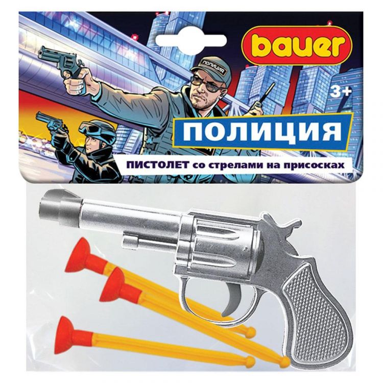 Bauer 727b Игровой набор Bauer Полицейский пистолет со стрелами на присосках