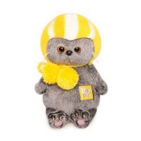 BUDI BASA BB-029 Мягкая игрушка Кот Басик BABY в спортивной шапке, 20 см