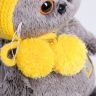 BUDI BASA BB-029 Мягкая игрушка Кот Басик BABY в спортивной шапке, 20 см