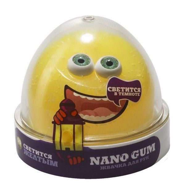 Фабрика игрушек NGYG50 Жвачка для рук "Nano gum" светится желтым", 50 гр.