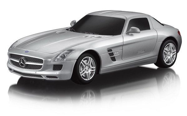 RASTAR 40100S Машина р/у 1:24 Mercedes SLS AMG, 19см, цвет серебряный 40MHZ