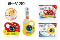 JUNFA O-1308B Игрушка для малышей. Гитара/музыкальный центр, 2в1, со световыми и звуковыми эффектами , 27х12,5х33 см