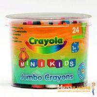 Crayola 0784 Набор восковых мелков для малышей (в бочонке), 24 шт.