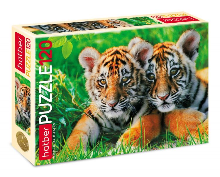 Hatber 120ПЗ5-07109 Пазл Hatber Тигрята 120 элементов А5 формат 230Х165мм