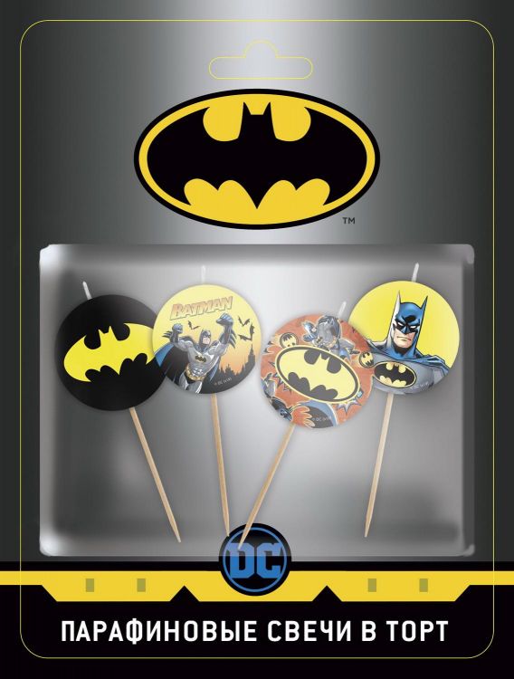 ND Play 280576 Набор свечей для торта ND Play Batman на шпажках 4 штуки ND Play 280576 Набор свечей для торта ND Play Batman на шпажках 4 штуки