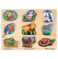Melissa&Doug 269 Пазл деревянный со звуком, Животные