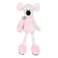 Maxitoys MT-MRT021926-23 Luxury Мягкая игрушка Крыса Василиса в розовом шарфике и тапочках, 23 см