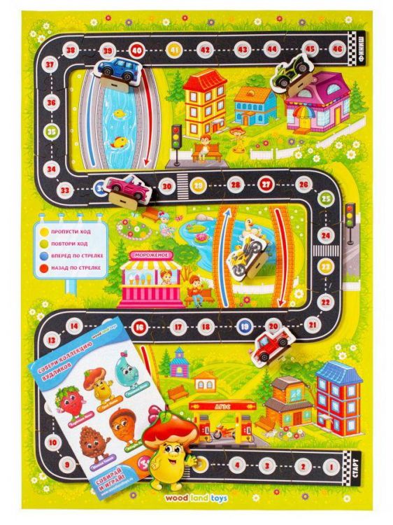 Woodlandtoys 225102 Настольная игра Woodlandtoys Кто приедет первым 19,5*27,5