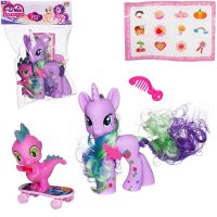 ABtoys (АБтойс) PT-01688/1 Игровой набор Abtoys Моя лошадка Пони сиреневая с розовым малышом дракончиком