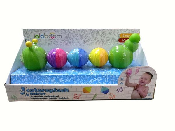 Lalaboom BL500 Игрушка развивающая "Гусеница", набор для купания, 8 предметов