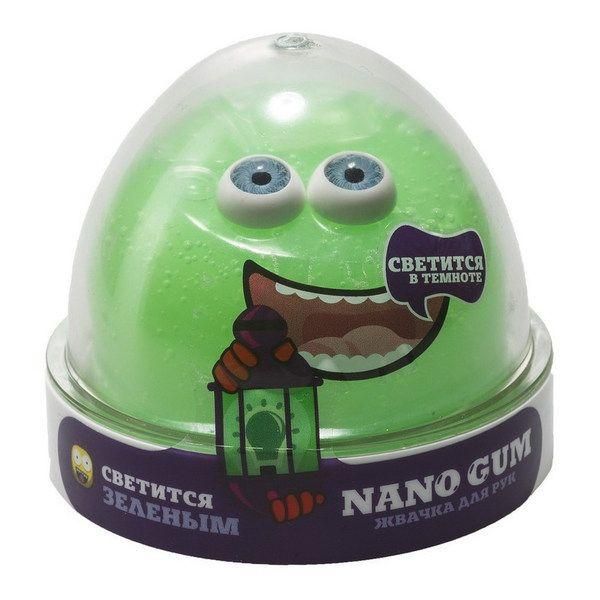 Фабрика игрушек NGGG50 Жвачка для рук "Nano gum" светится зеленым", 50 гр.