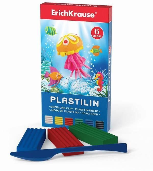 Пластилин ErichKrause 6 цветов/108г, со стеком
